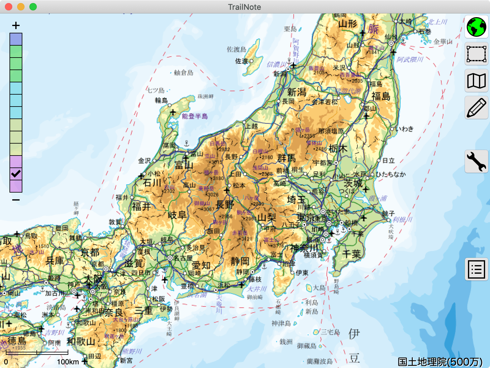 Trailnote 基本的な操作方法